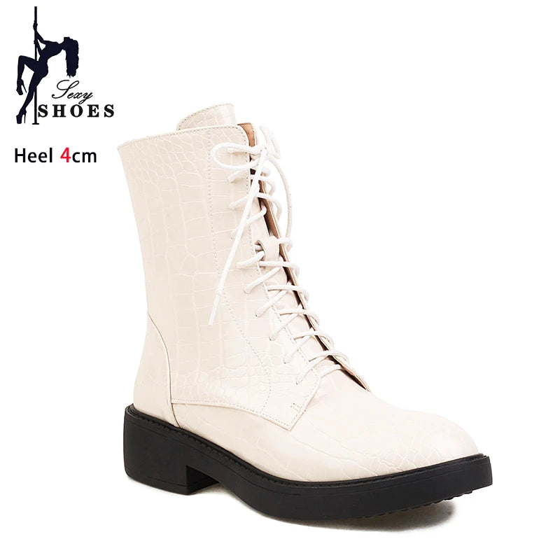 Nuevas Botas para mujer con cremallera lateral, Botas cor...