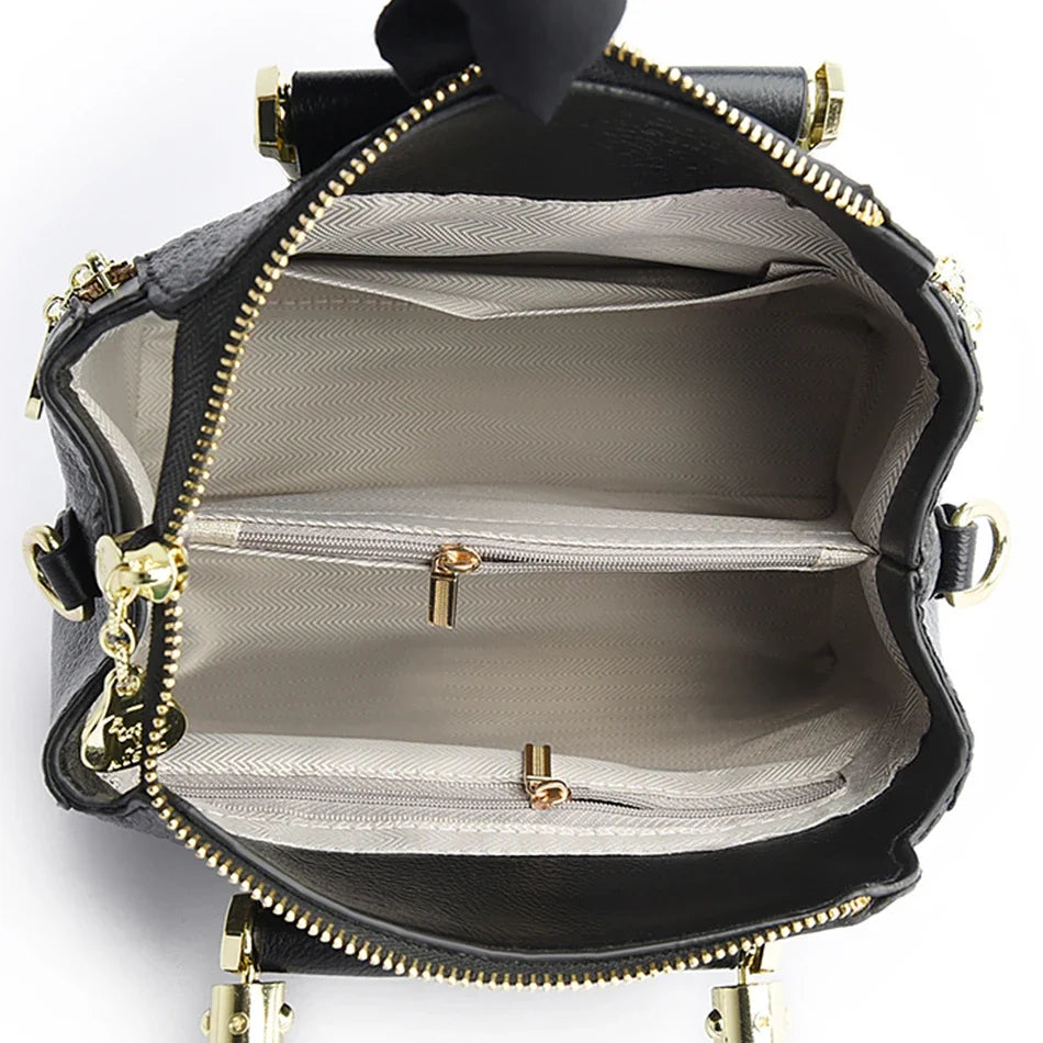 Soft leather crossbody bag for women featuring a stylish design, perfect for daily use and casual outings.