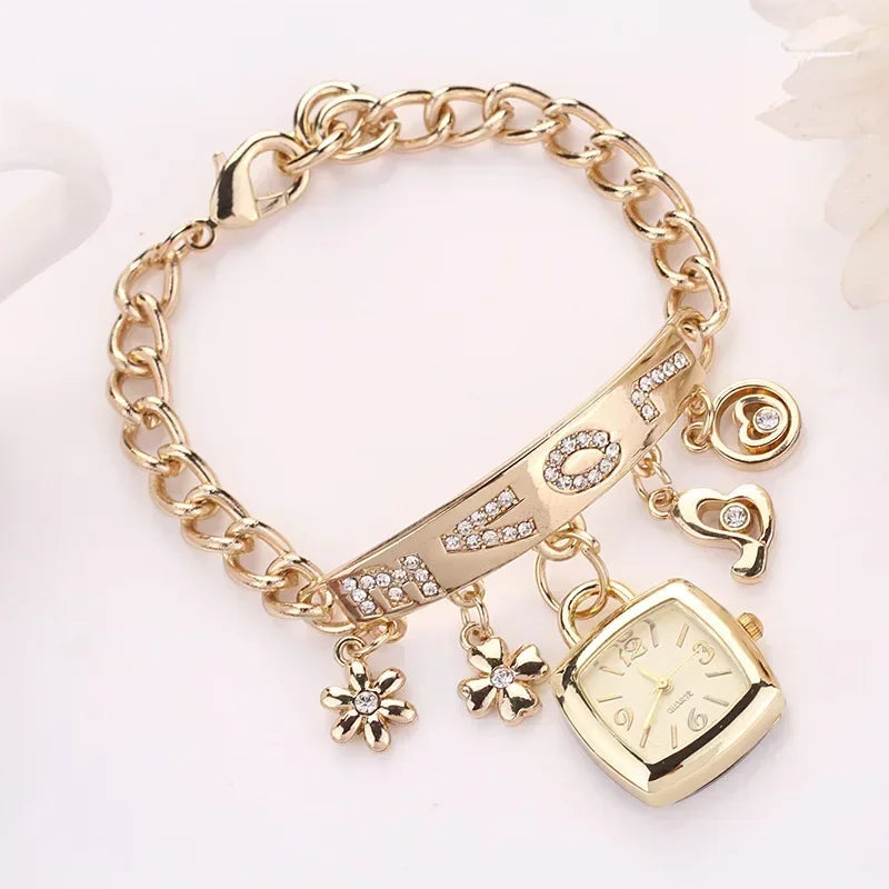 Relojes con letras para mujer, pulsera de cadena con incr...