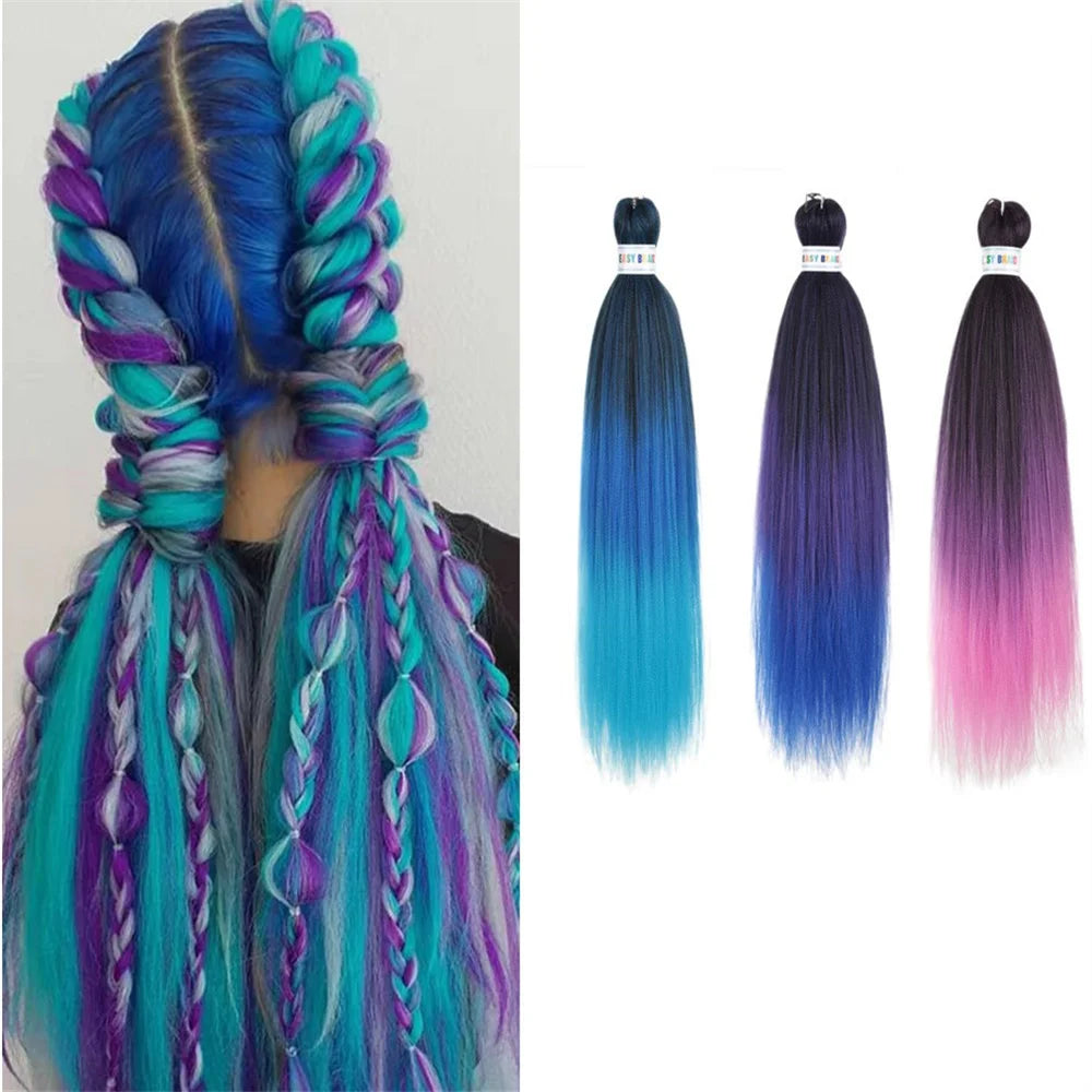 26' Cabello Sintético Preestirado Jumbo de Colores para T...