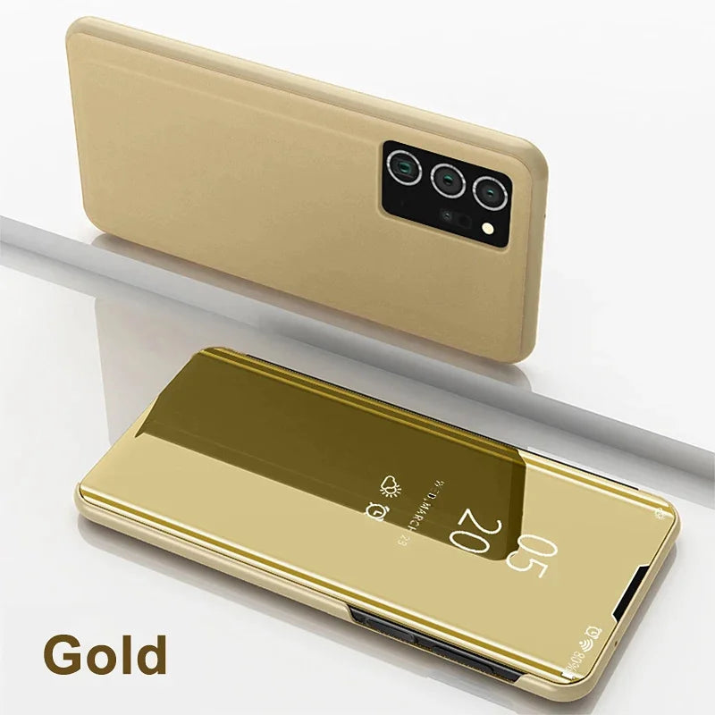 Luxury mirror phone case for Samsung Galaxy by Corporación Turística, featuring elegant design and protective cover.