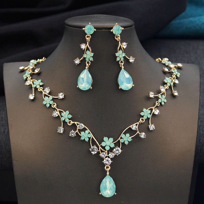 Juegos de joyas para mujer con forma de gota de agua y di...