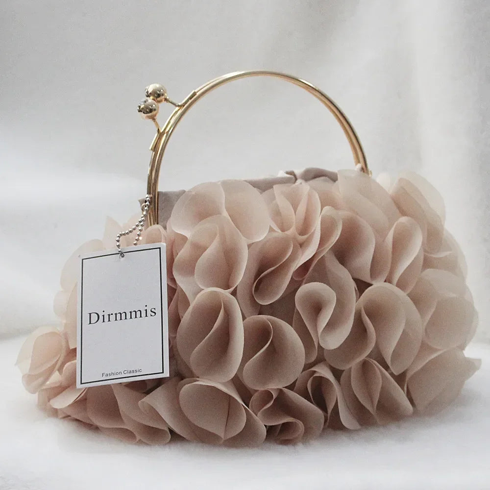Bolso de mano de satén Floral de lujo para mujer, bolsa d...