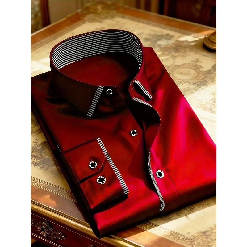 2025 nueva camisa de retazos para hombre, vestido de moda...
