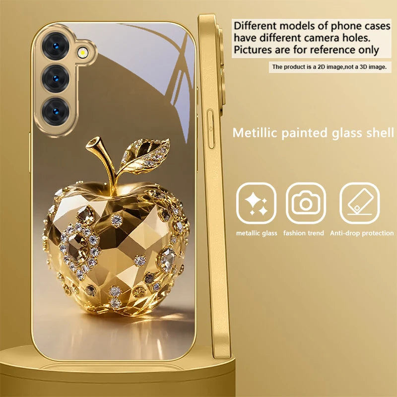 Golden dolphin phone case for Samsung Galaxy S20 FE, S21 Plus, S22, and S23 by Corporación Turística, featuring a detailed dolphin design.