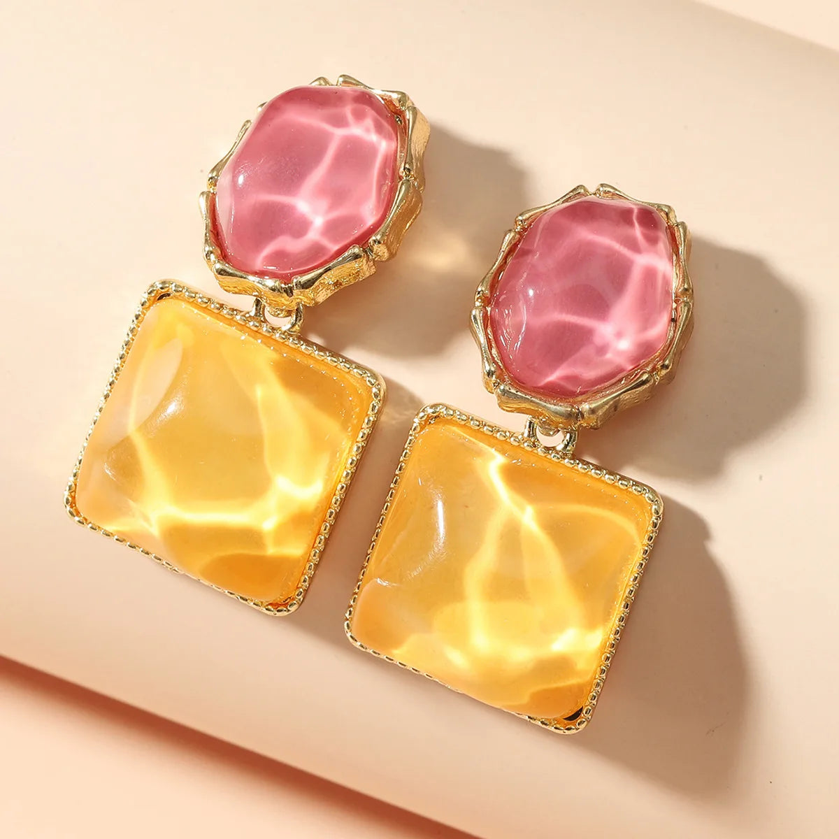 Pendientes de gota de corazón de cristal púrpura para muj...