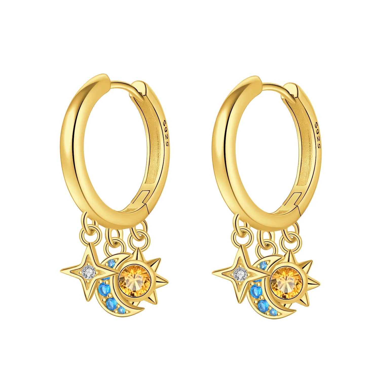 Pendientes Orstarry de Plata de Ley 925 con estrellas bri...