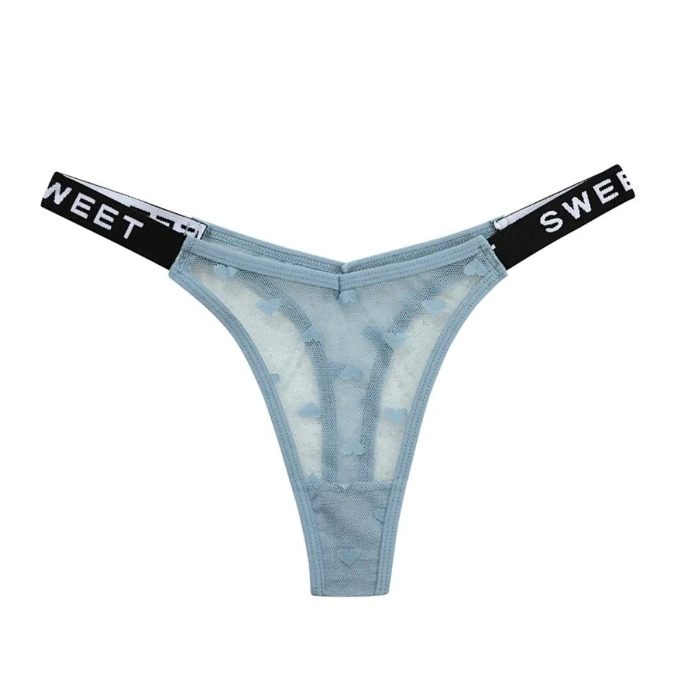 Cotton tanga underwear with heart mesh design, seamless and comfortable, by Corporación Turística.
