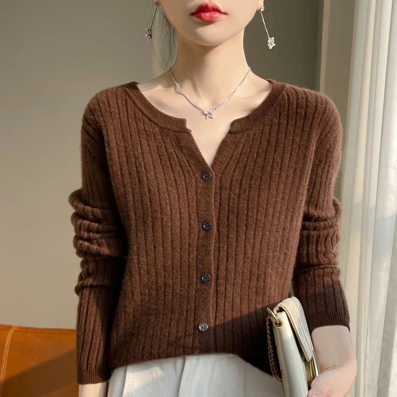 Cárdigan de Punto Suave para Mujer - Estilo Coreano Cálido
