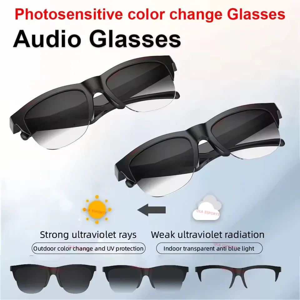 Gafas inteligentes con lentes que cambian de Color, asistente de voz, llamadas inalámbricas Bluetooth, cámara para deportes al aire libre, gafas de sol de moda Anti-UV, 2026