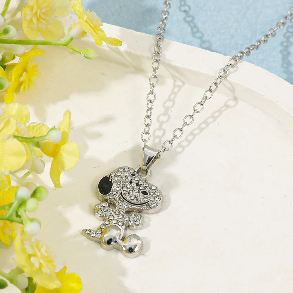 Collar Snoopy Circonita Completa Regalo Pareja Cadena Clavícula Dibujos Animados