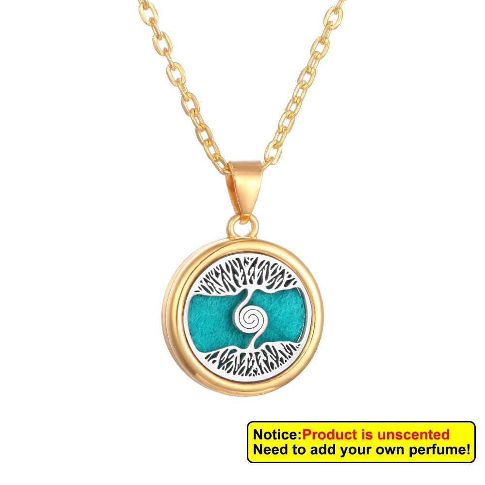 Nueva flor árbol de la vida aromaterapia difusor collar A...