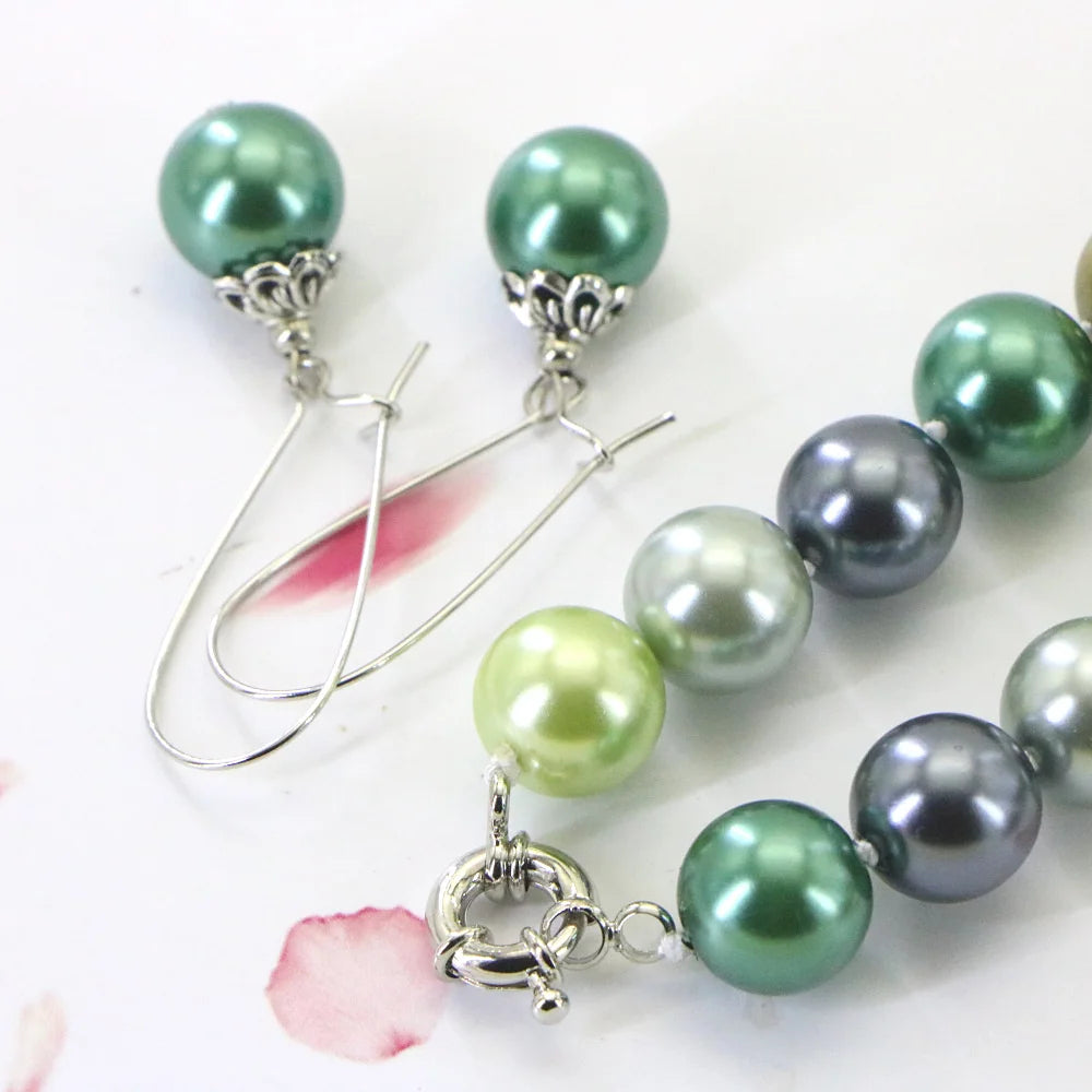 Conjunto de collar y pulsera con cuentas redondas de conc...