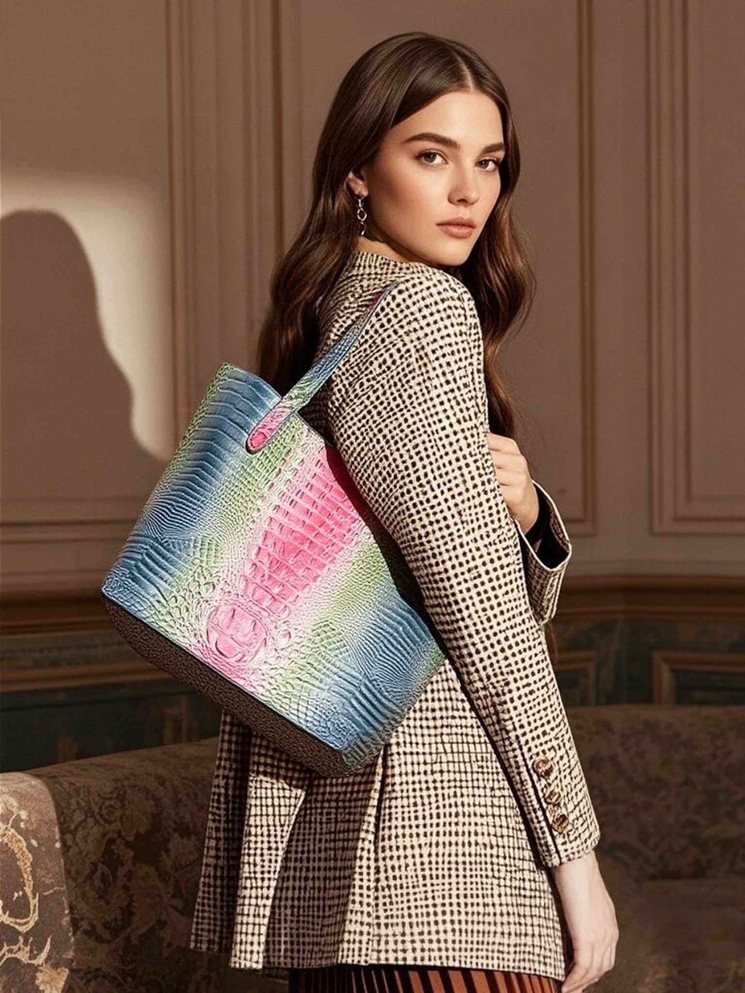 Conjunto de bolsos de mano con textura en relieve para mu...
