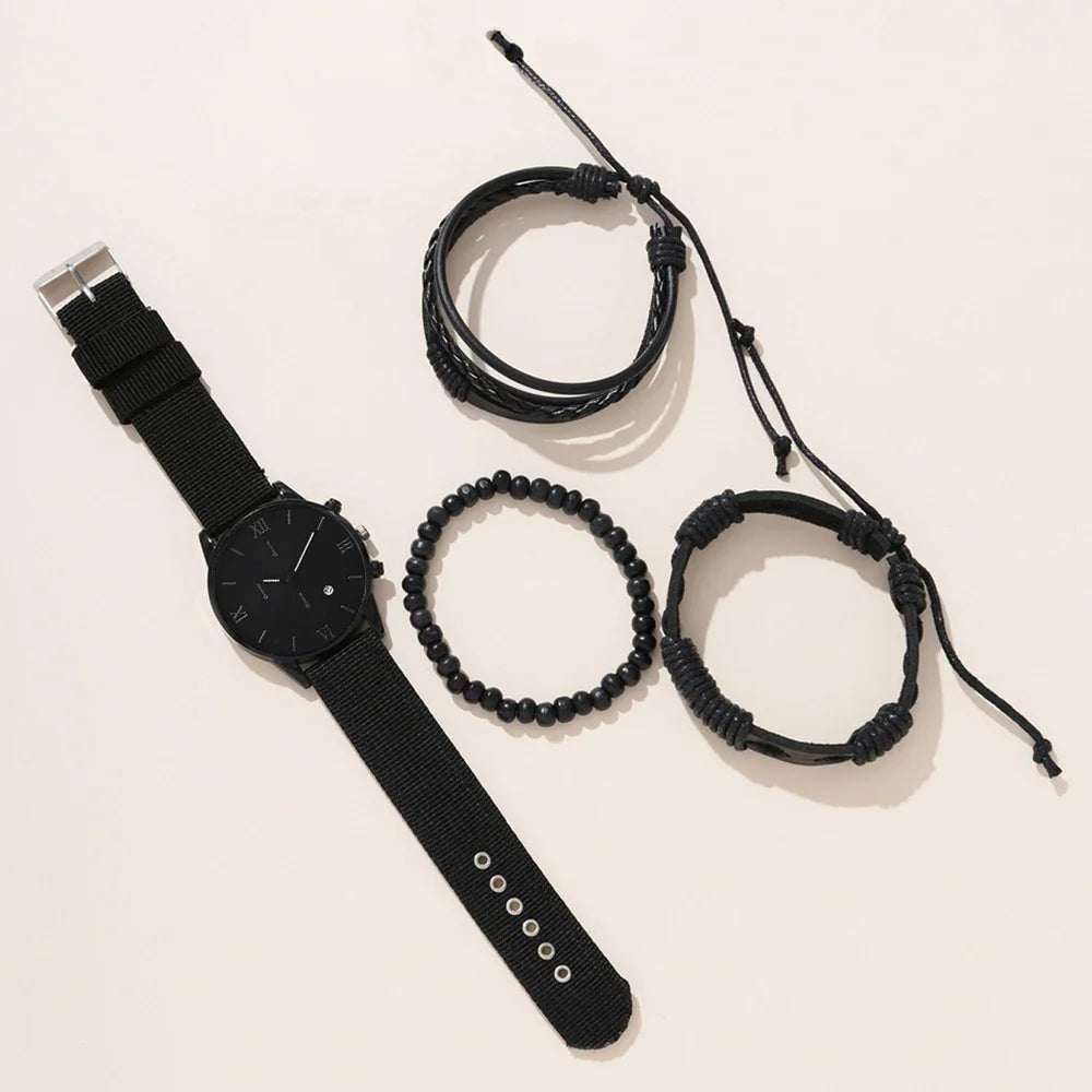 Nuevo reloj para hombre, conjunto de pulsera de lujo, var...