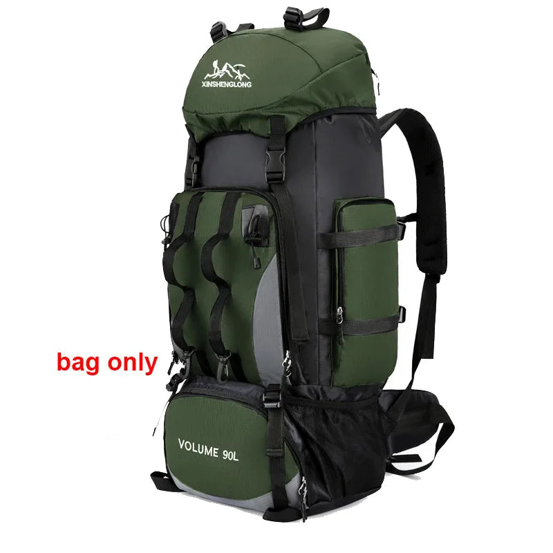 Mochila impermeable de 90L para senderismo y acampada, bo...