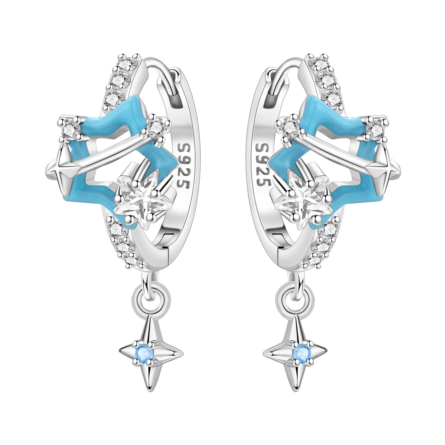 Pendientes Orstarry de Plata de Ley 925 con estrellas bri...
