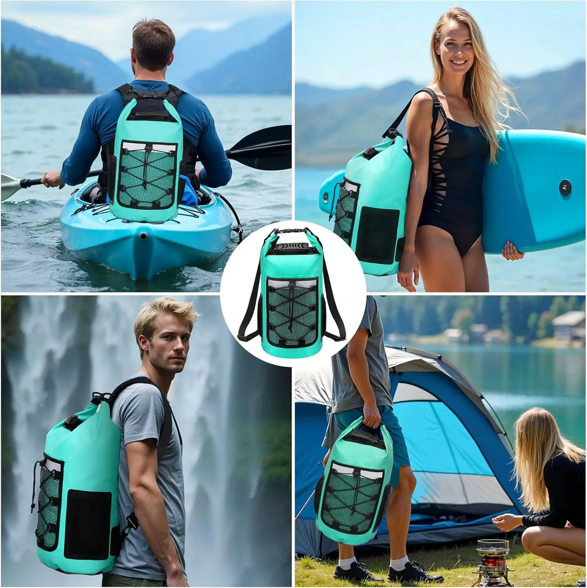 Mochila impermeable de 25L para natación, bolsa seca para...
