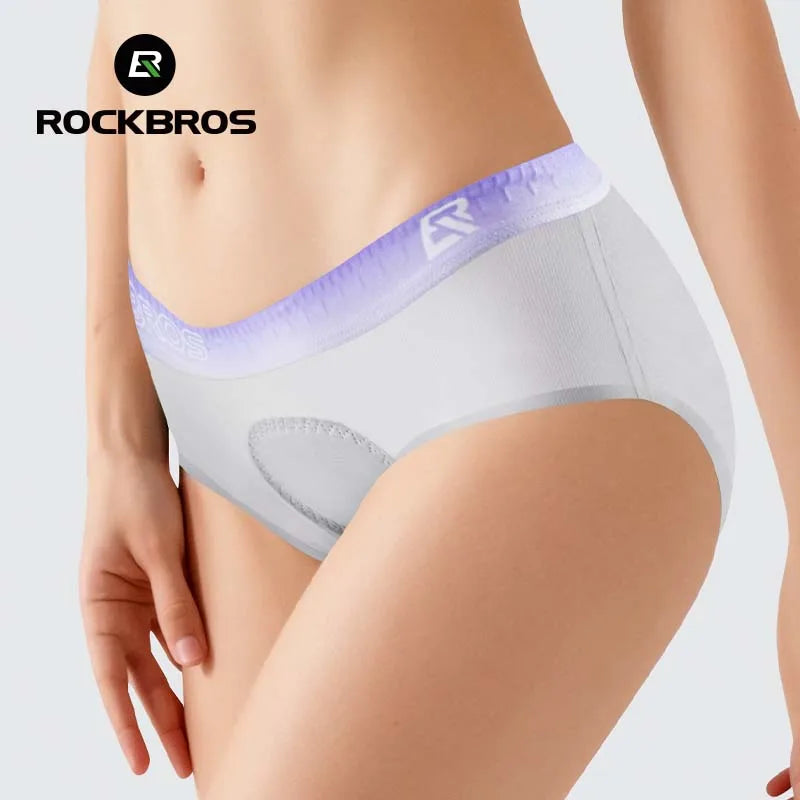 RockBros women's padded cycling underwear with comfortable, breathable fabric for women cyclists.