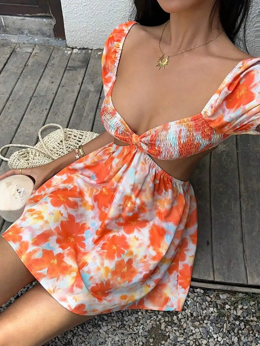 Vestido Mini Informal y Versátil para Mujer, con Estampad...