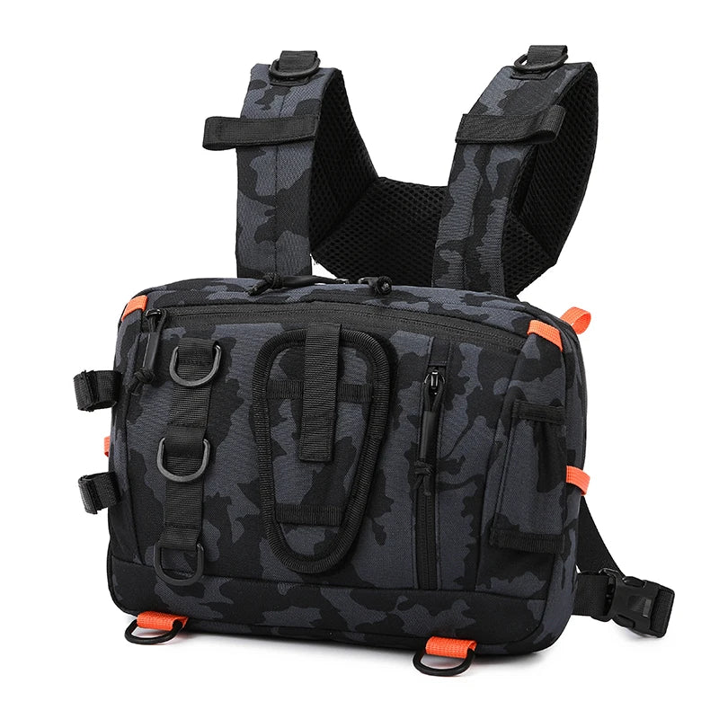 Mochila táctica de pecho para camping, chaleco frontal, b...