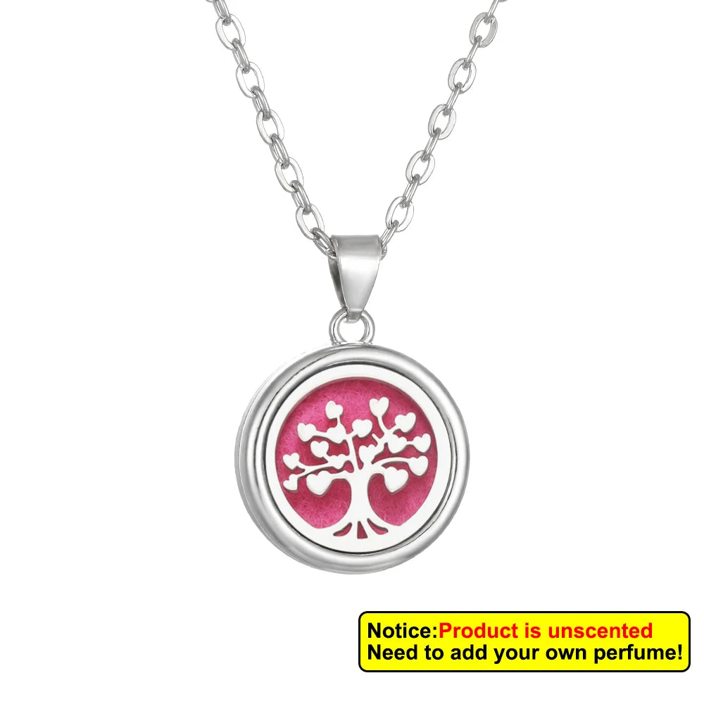 Nueva flor árbol de la vida aromaterapia difusor collar A...
