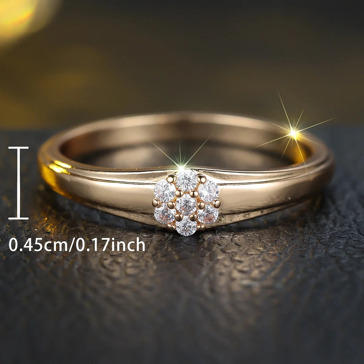 Anillo de compromiso de lujo para mujer con circonita bla...