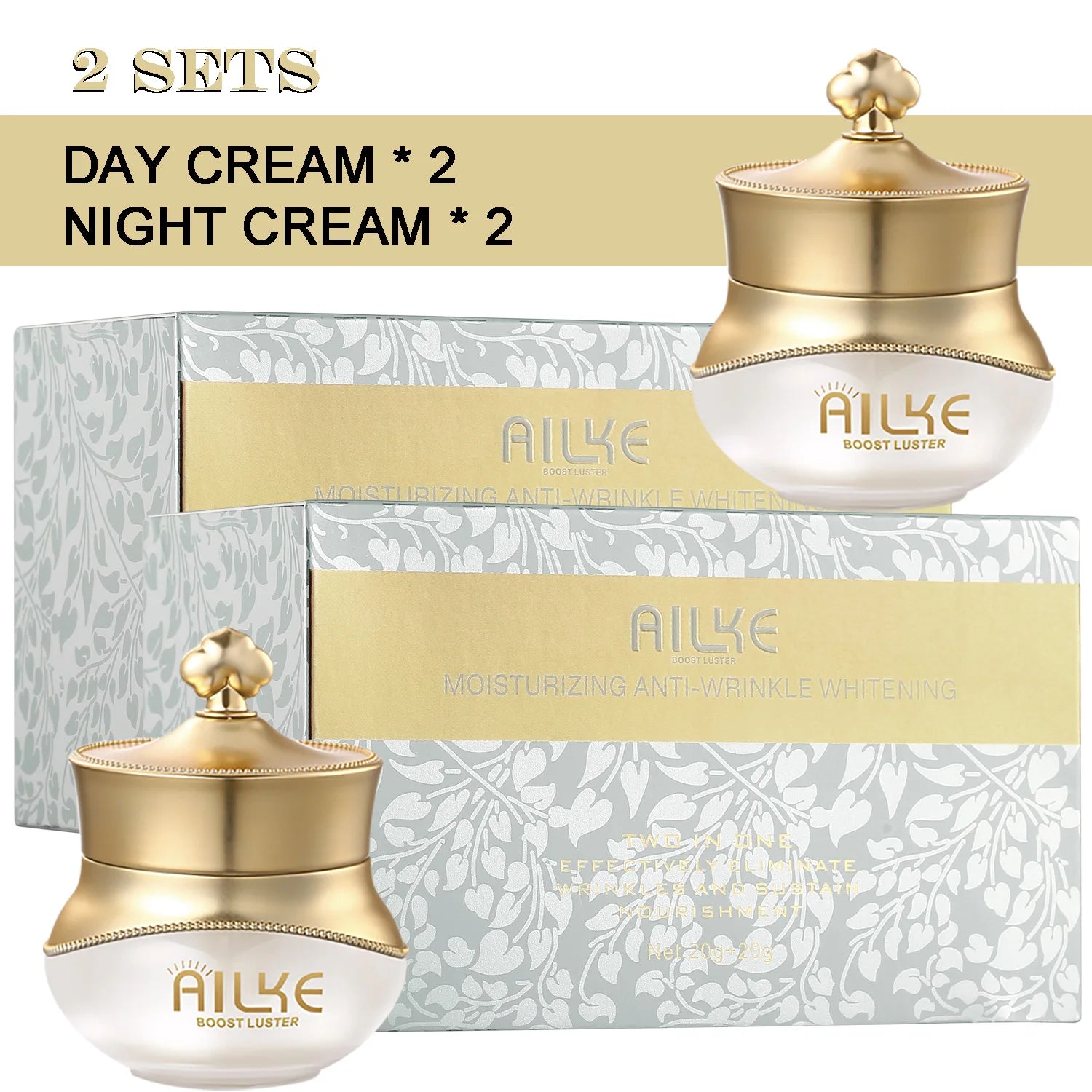 Crema Facial AILKE Antiarrugas y Blanqueadora, con Coláge...