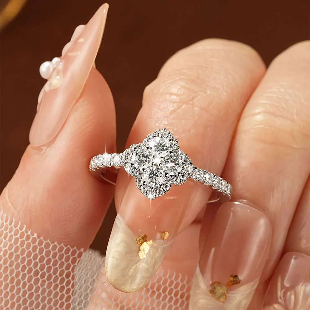 Anillo Abestecom Clásico con Diseño Floral, Exquisito Ani...