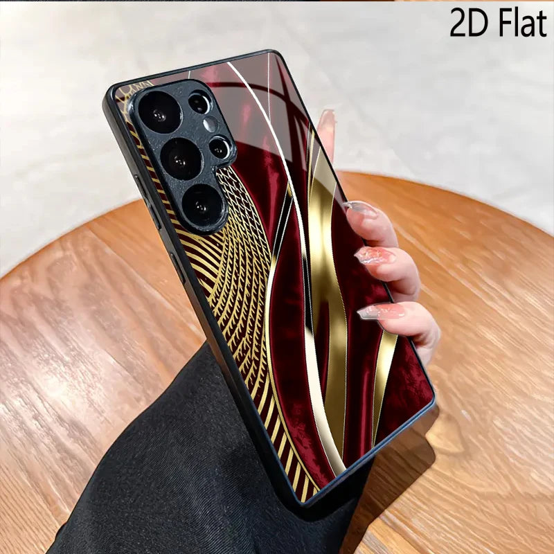 Golden velvet phone case for Samsung Galaxy by Corporación Turística, soft textured fabric with elegant gold finish.