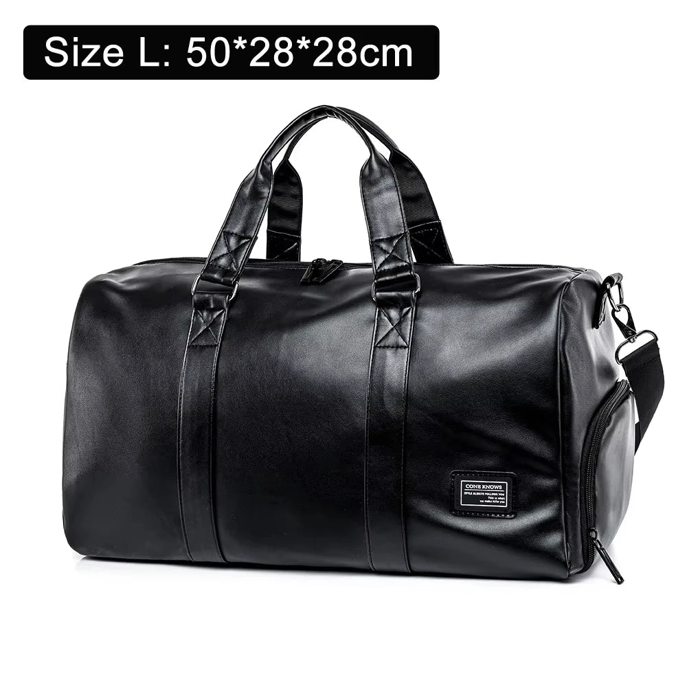 Bolsa de Gimnasio PU para Hombre, Bolso de Hombro Cruzado...