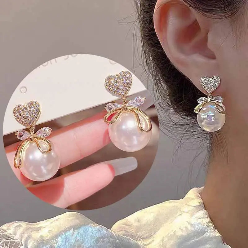 Pendientes de gota de corazón de cristal púrpura para muj...