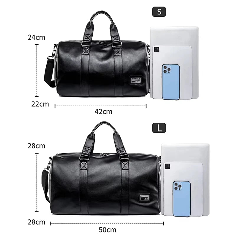 Bolsa de Gimnasio PU para Hombre, Bolso de Hombro Cruzado...