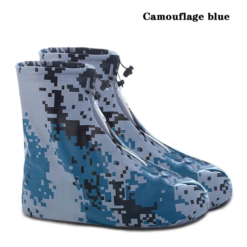 Reusable waterproof shoe protectors from Corporación Turística, clear plastic covers for keeping shoes dry and protected.