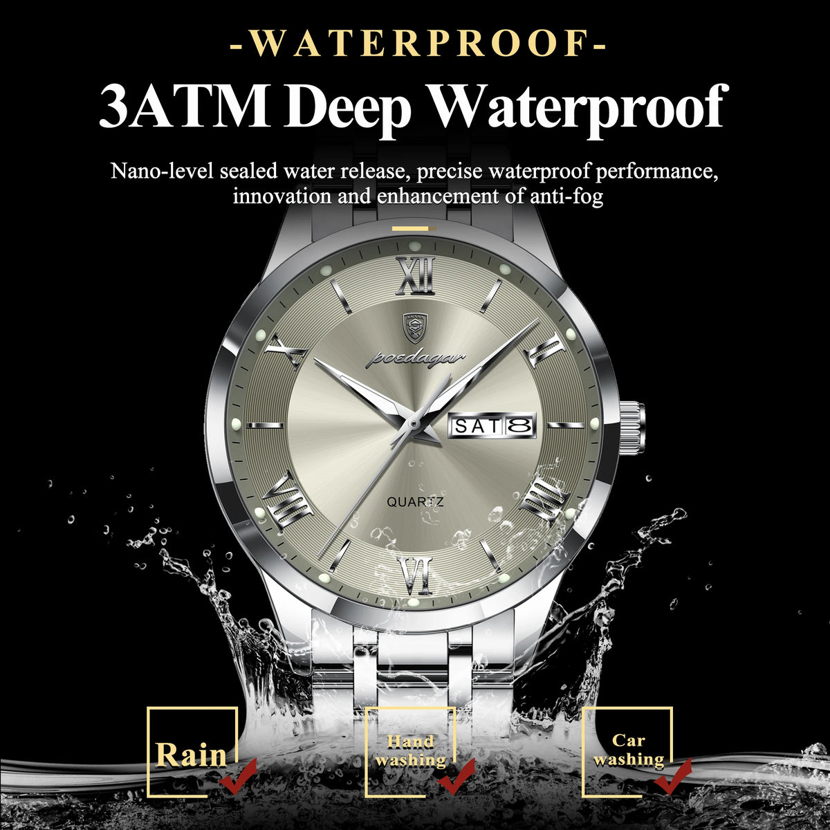Reloj POEDAGAR de lujo a la moda para hombre, Reloj de pu...