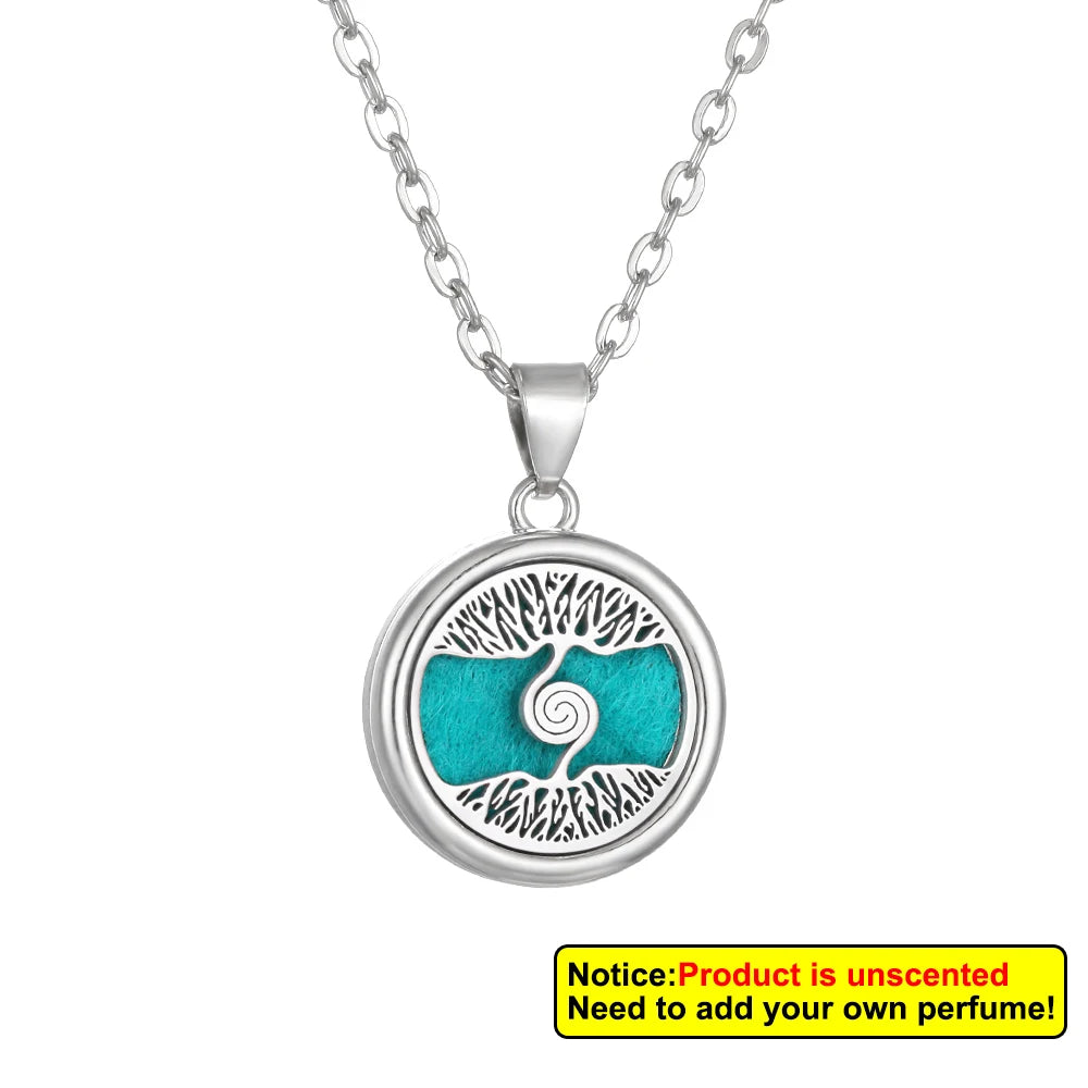 Nueva flor árbol de la vida aromaterapia difusor collar A...