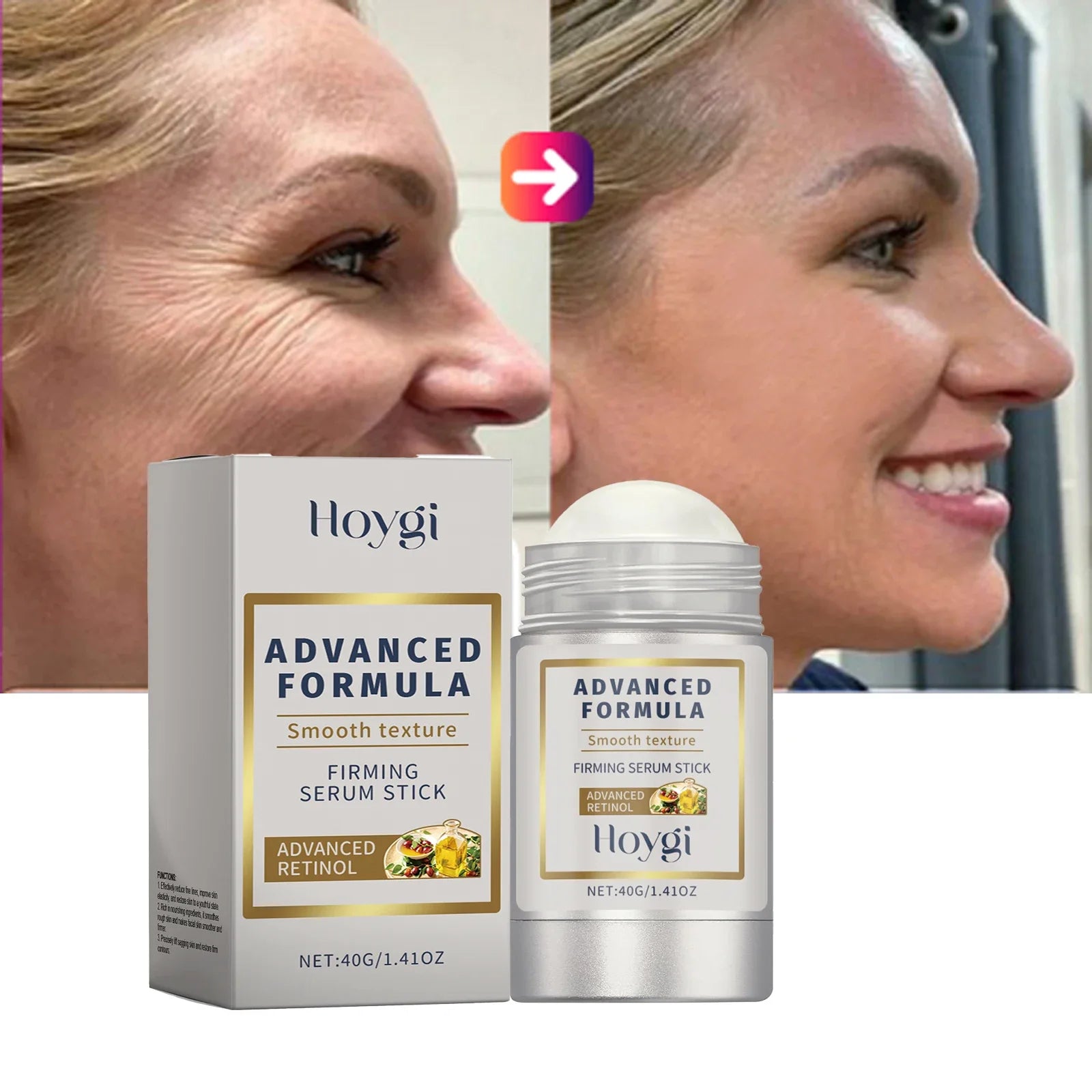 Barra de Retinol y Ácido Hialurónico Antiarrugas, Reafirm...