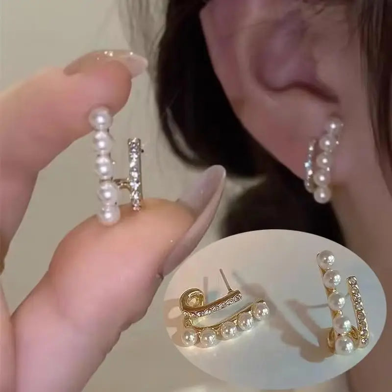 Pendientes de cisne de cristal hueco de aguja de plata 92...