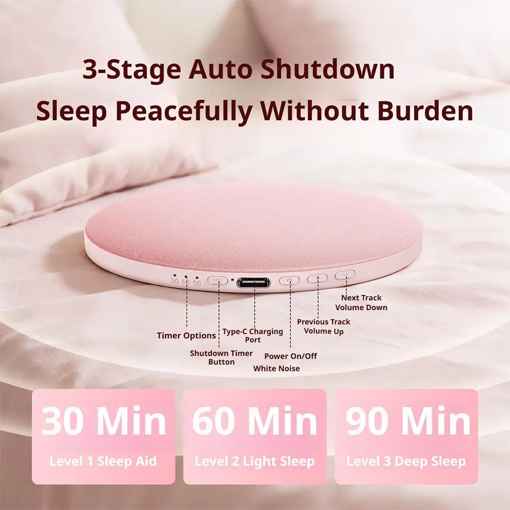 Altavoz Bajo Almohada Bluetooth: Sonido Blanco Relajante