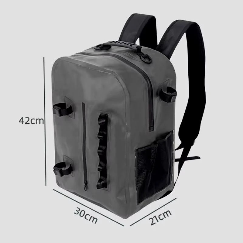 Mochila de pesca impermeable con soporte para caña, bolsa...