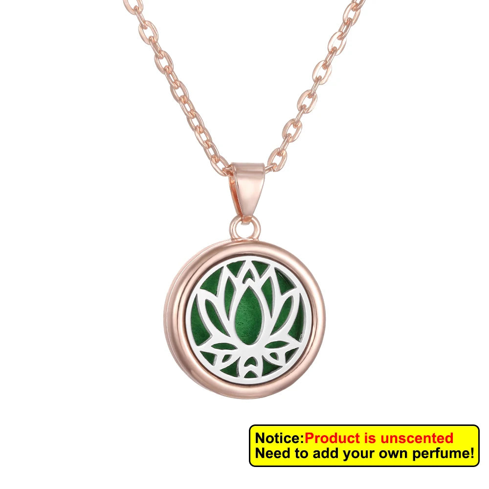 Nueva flor árbol de la vida aromaterapia difusor collar A...
