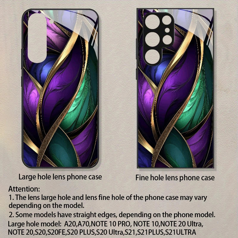 Samsung S26 phone case with 2D pattern, designed by Corporación Turística, showing vibrant printed design on a protective cover.