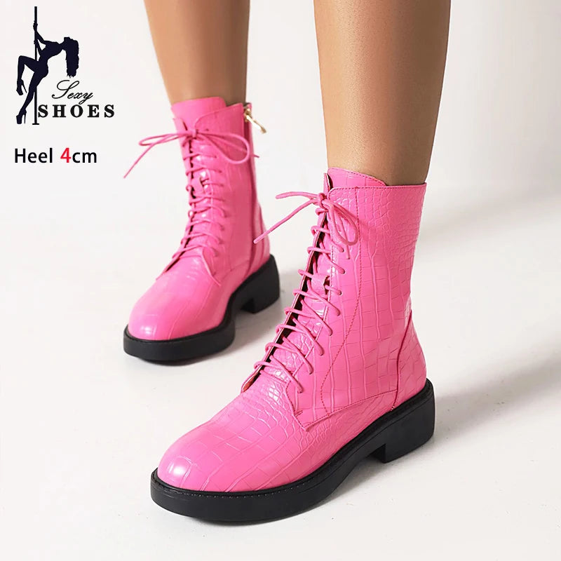 Nuevas Botas para mujer con cremallera lateral, Botas cor...