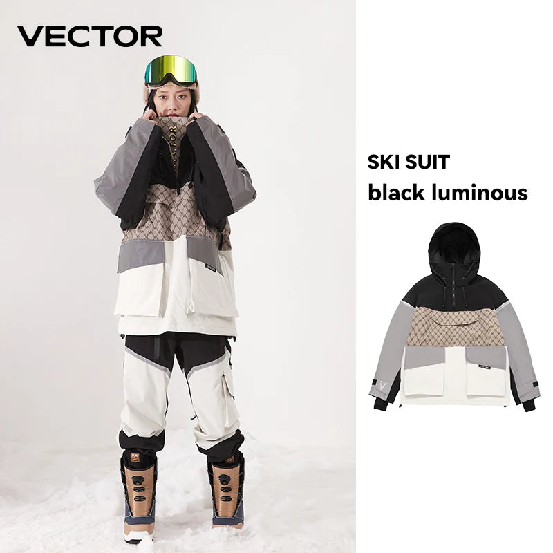 VECTOR-ropa de esquí para mujer y hombre, suéter con capu...