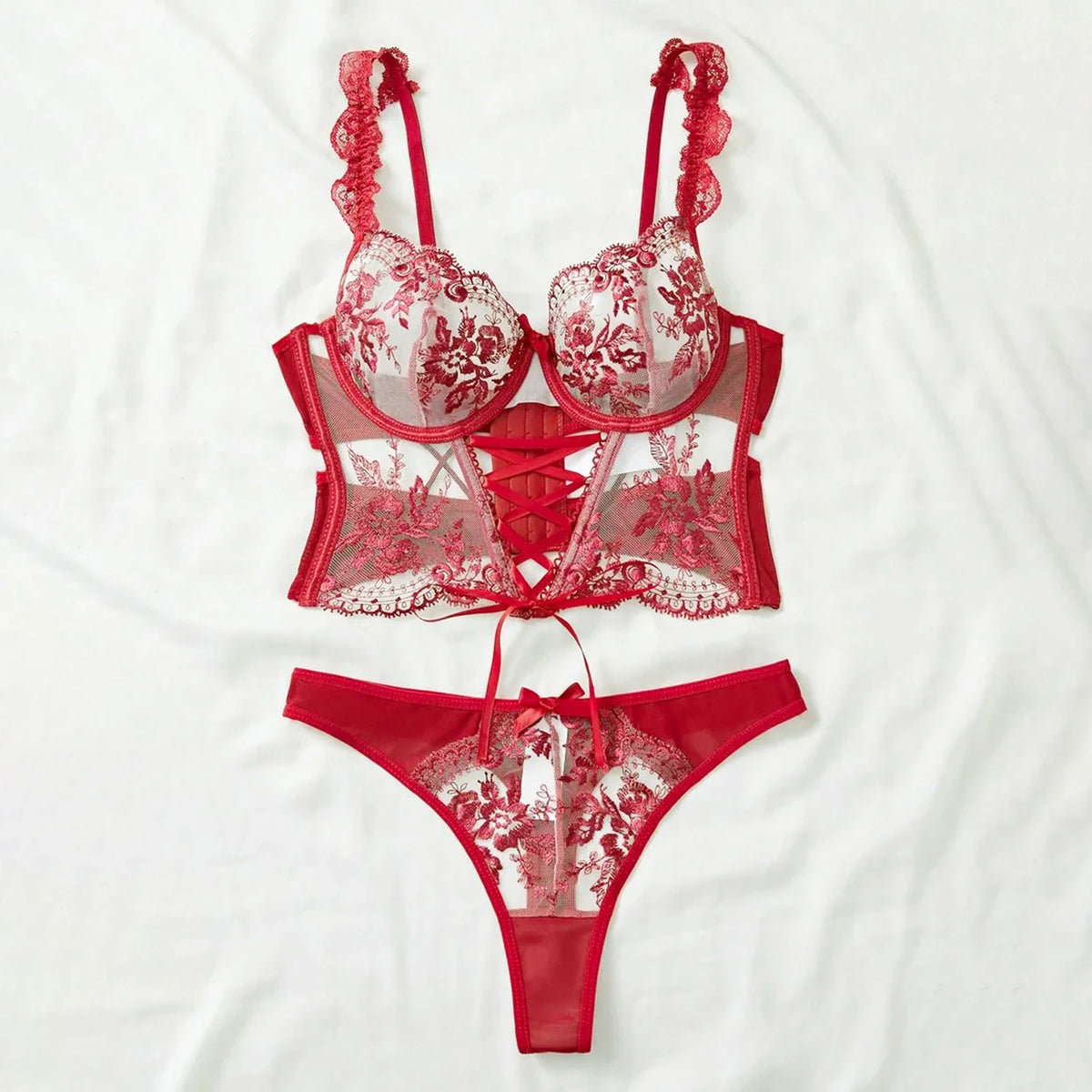 Lencería con bordado Floral para mujer, ropa de dormir La...
