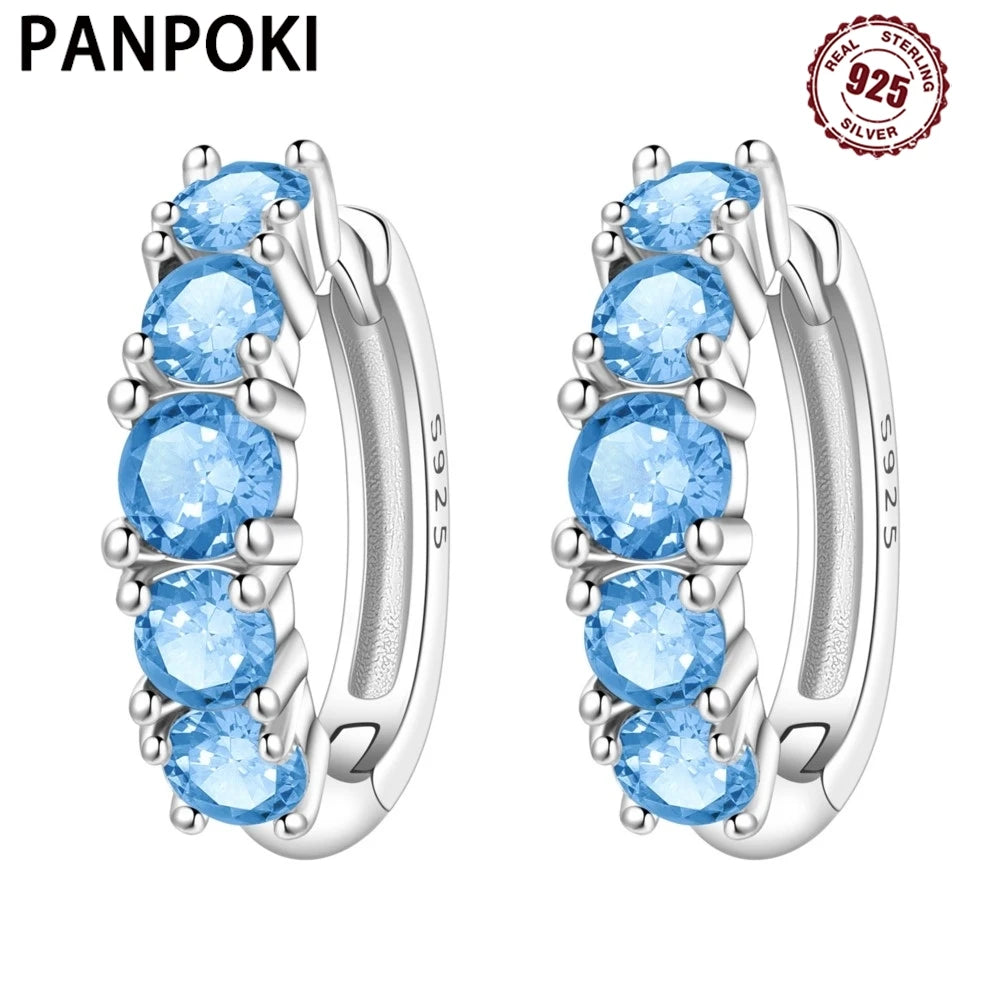PANPOKI-pendientes de circonita de colores simplificados ...