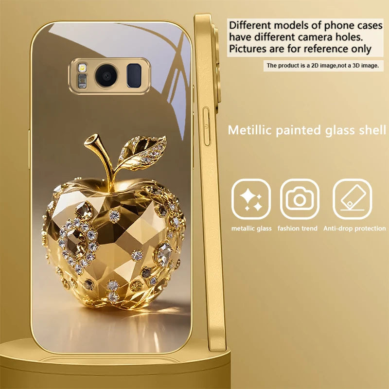 Golden dolphin phone case for Samsung Galaxy S20 FE, S21 Plus, S22, and S23, featuring a detailed dolphin design.