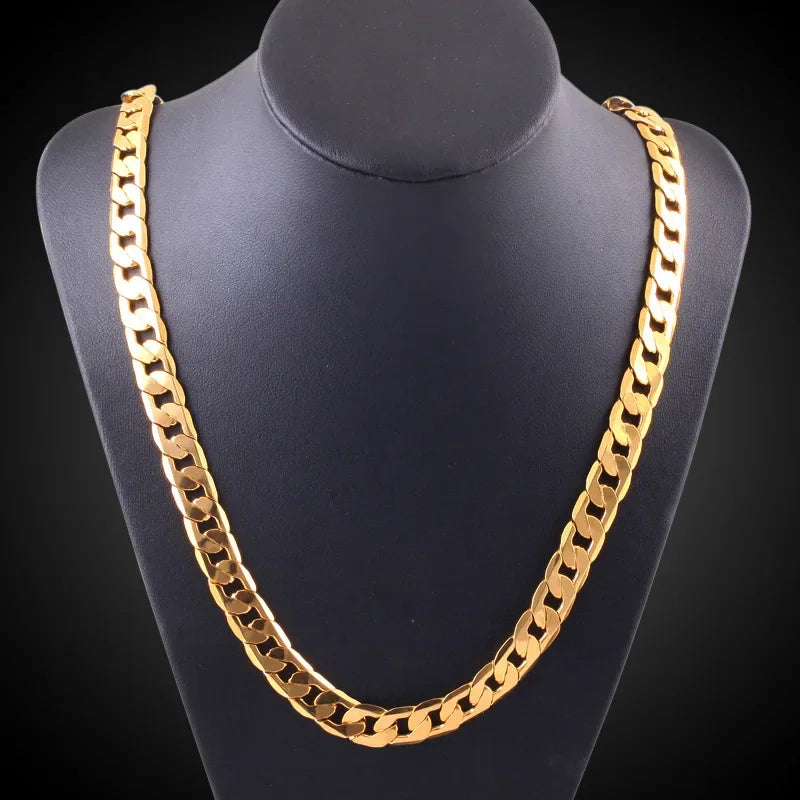 Collar Plata 925 Oro 18K ALIZERO Clásico 8mm Unisex - Joya Elegante