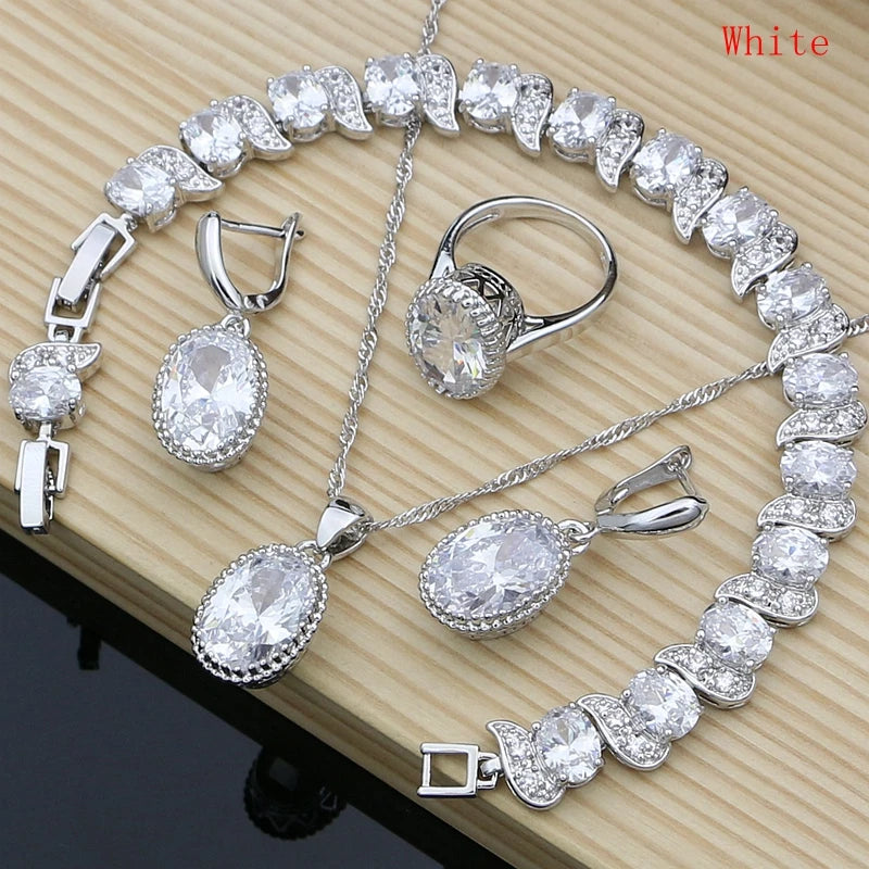Conjunto de joyas de plata 925 Natural para mujer, pendie...