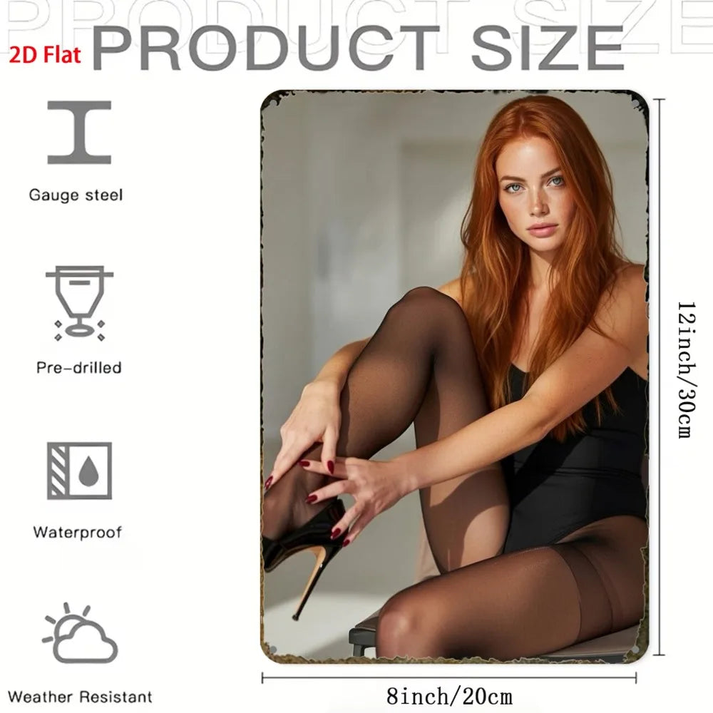 Elegant black-themed 2D art print of a girl, created by Corporación Turística, featuring detailed artistic design and vibrant colors.